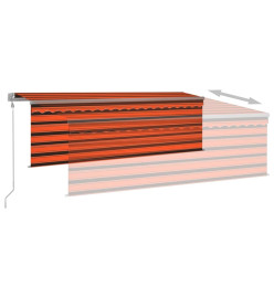 Auvent automatique rétractable avec store 4x3m Orange et marron