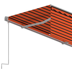 Auvent automatique rétractable avec store 4x3m Orange et marron