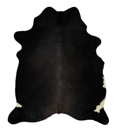 Tapis en peau de vache véritable Noir 150 x 170 cm