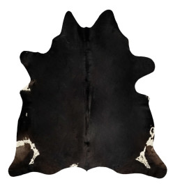 Tapis en peau de vache véritable Noir 150 x 170 cm