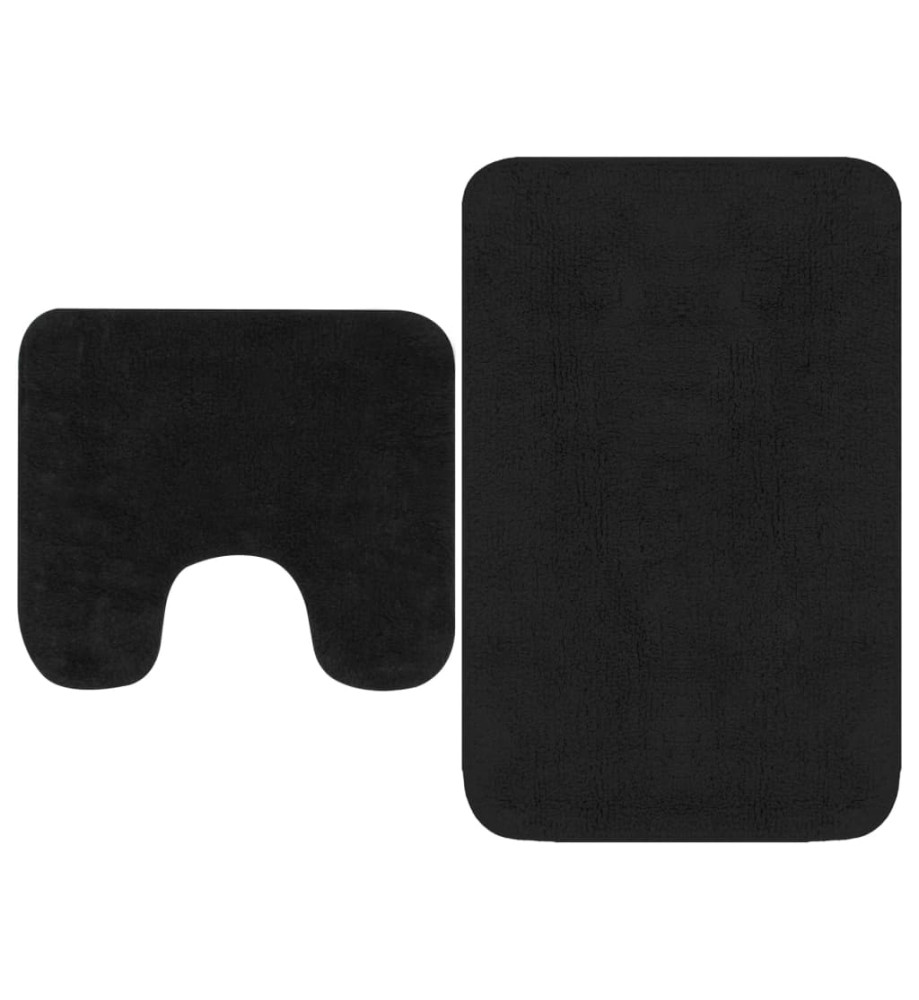 Tapis de salle de bain 2 pcs Tissu Anthracite