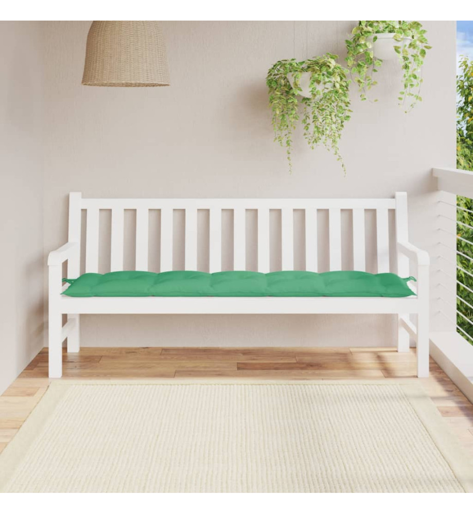 Coussin de banc de jardin vert 180x50x7 cm tissu oxford