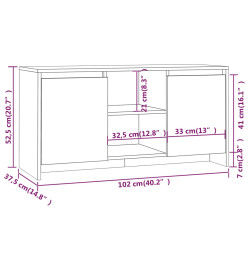 Meuble TV Sonoma gris 102x37,5x52,5 cm Aggloméré