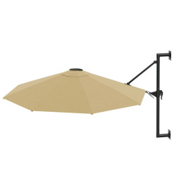 Parasol mural avec mât métallique 300 cm Taupe