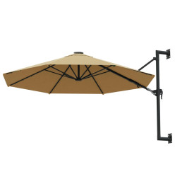 Parasol mural avec mât métallique 300 cm Taupe