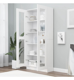 Armoire à vitrine Blanc 82,5x30,5x185,5 cm Aggloméré