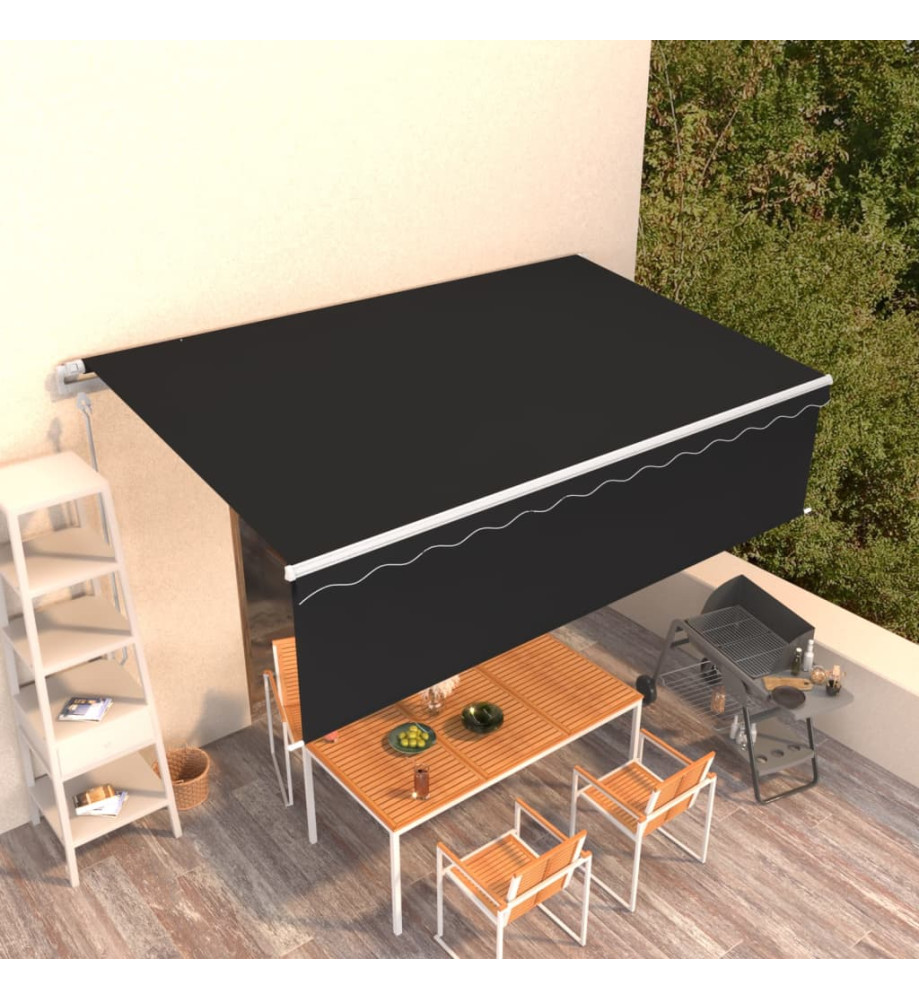 Auvent rétractable automatique avec store 5x3 m Anthracite