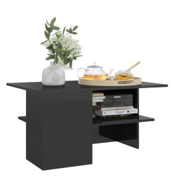 Table basse Noir brillant 90x60x46,5 cm Aggloméré