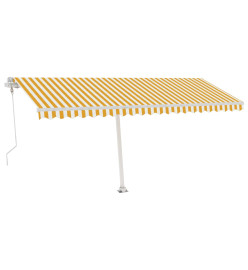 Auvent automatique sur pied 500x300 cm Jaune/Blanc