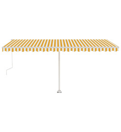 Auvent automatique sur pied 500x300 cm Jaune/Blanc