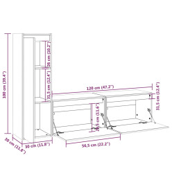 Meubles TV 3 pcs Bois massif de pin