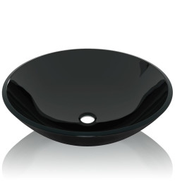 Lavabo Verre trempé 42 cm Noir