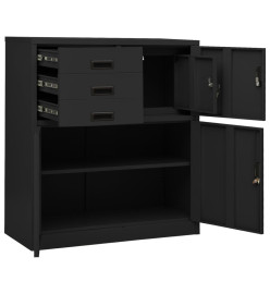 Armoire de bureau et jardinière Anthracite 90x40x125 cm Acier