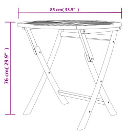 Table pliable de jardin 85x76 cm Bois de teck solide