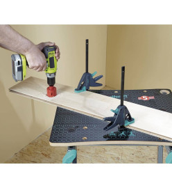 wolfcraft Pince de table de travail PRO 65-150-W Noir et vert