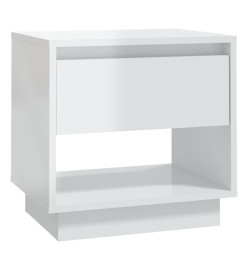 Tables de chevet 2 pcs Blanc brillant 45x34x44 cm Aggloméré