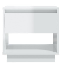 Tables de chevet 2 pcs Blanc brillant 45x34x44 cm Aggloméré