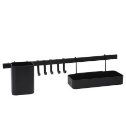 Excellent Houseware Organisateur de cuisine 8 pcs Noir