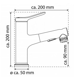 EISL Mitigeur de lavabo VARIABILE avec douchette extractible chrome