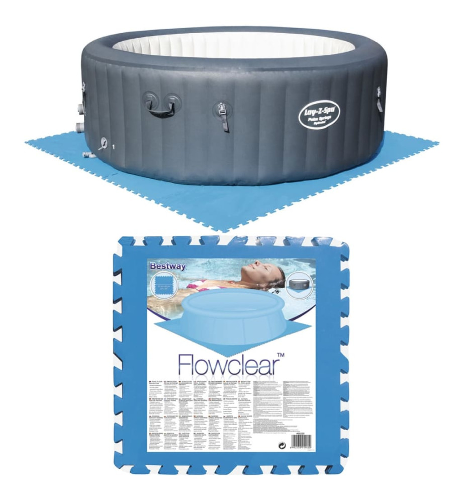 Bestway Protecteurs de sols de piscine 8 pcs bleu 58220