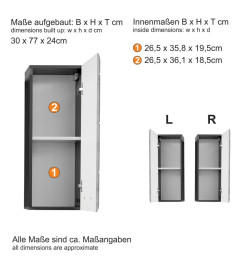 Trendteam Armoire murale de rangement Line blanc et argenté fumé