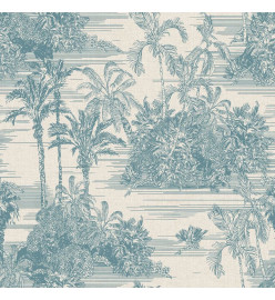 DUTCH WALLCOVERINGS Papier peint Tropical Beige et bleu clair