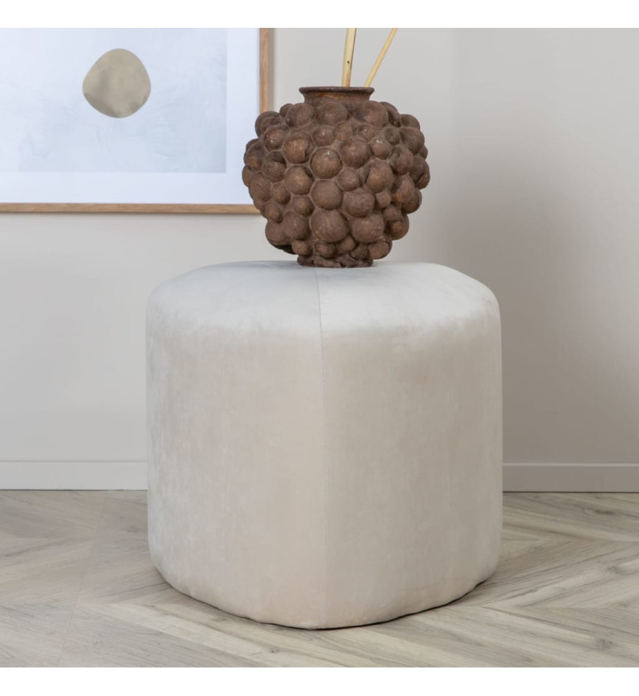 Venture Home Pouf Peg 46x46x41 cm Velours Blanc