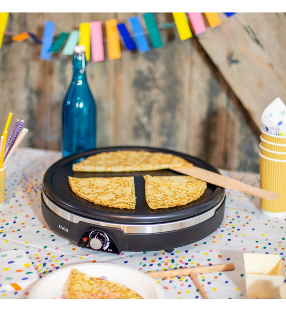 Livoo Crêpière XXL Diamètre 38 cm 1350 W Noir