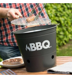 ProGarden Seau à barbecue BBQ 26 cm noir mat