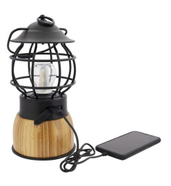 Eurotrail Lampe de camping à LED Breeze bambou noir