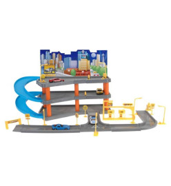 Tender Toys Jeu de garage avec 4 voitures jouets 62x31x33 cm gris/bleu