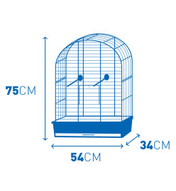 Duvoplus Cage à oiseaux avec accessoires Eliza 54x34x75cm Gris et noir