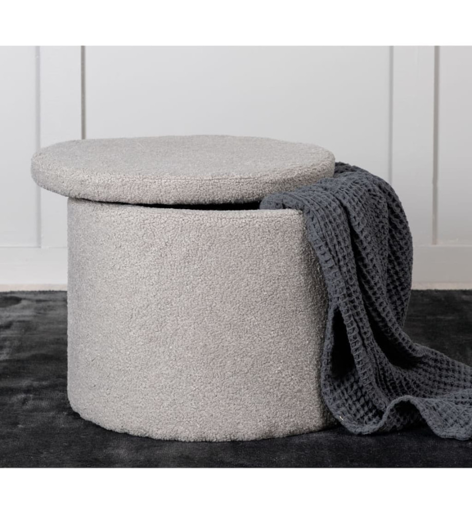 Venture Home Pouf Dunken 51x51x43 cm Teddy Grège