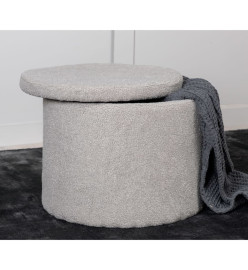 Venture Home Pouf Dunken 51x51x43 cm Teddy Grège