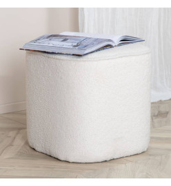 Venture Home Pouf Piff 44x44x41 cm Teddy Blanc