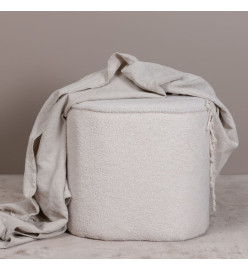 Venture Home Pouf Piff 44x44x41 cm Teddy Blanc