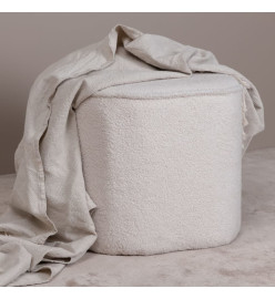 Venture Home Pouf Piff 44x44x41 cm Teddy Blanc