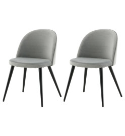 Venture Home Chaises à manger lot de 2 Velvet velours noir/gris