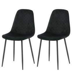 Venture Home Chaises à manger lot de 2 Polar velours points noir