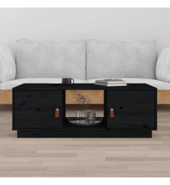 Table basse Noir 100x50x35 cm Bois massif de pin