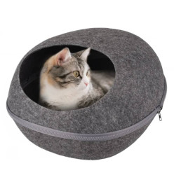 FLAMINGO Cachette pour chat Chizmo 39x48x24 cm Feutre Gris