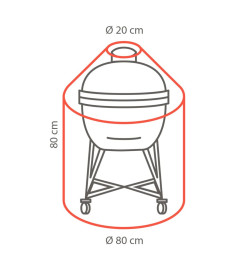 Perel Garden Housse de barbecue d'extérieur 80 cm