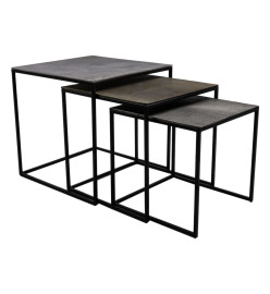 HSM Collection Ensemble de tables basses 3 pcs Fletcher Carré