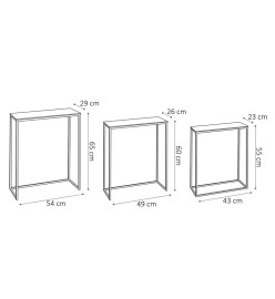 Rousseau Ensemble de tables d'appoint 3 pcs Triplex Métal Multicolore