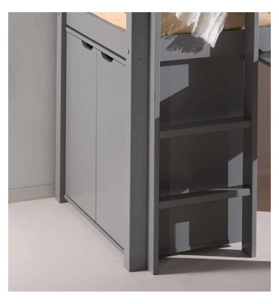 Vipack Armoire de rangement à 2 portes Pino Bois Gris