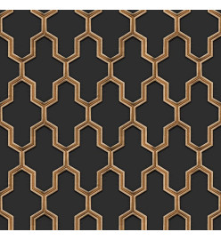 DUTCH WALLCOVERINGS Papier peint Geometric Noir et doré