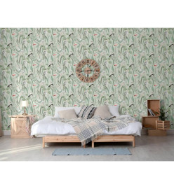 DUTCH WALLCOVERINGS Papier peint Flamingo Menthe