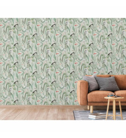 DUTCH WALLCOVERINGS Papier peint Flamingo Menthe