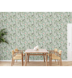 DUTCH WALLCOVERINGS Papier peint Flamingo Menthe