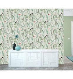 DUTCH WALLCOVERINGS Papier peint Flamingo Menthe